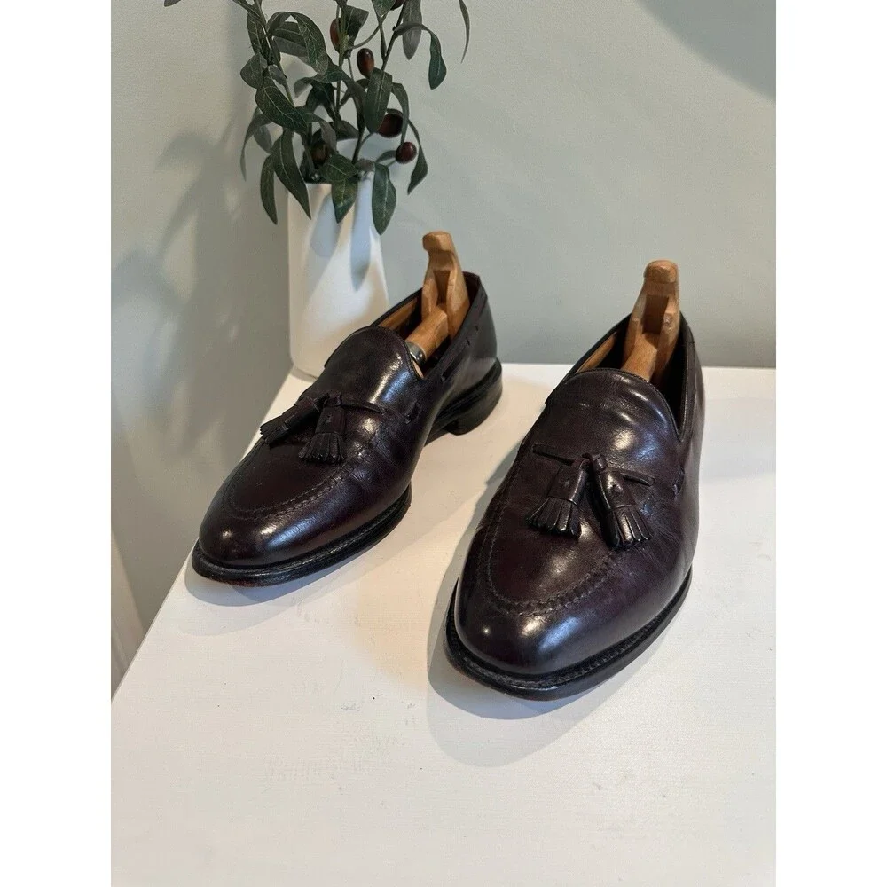 VTG Allen Edmonds Men's Burgundy Leather Tassel Loafers Dress Shoes Size 8.5 D